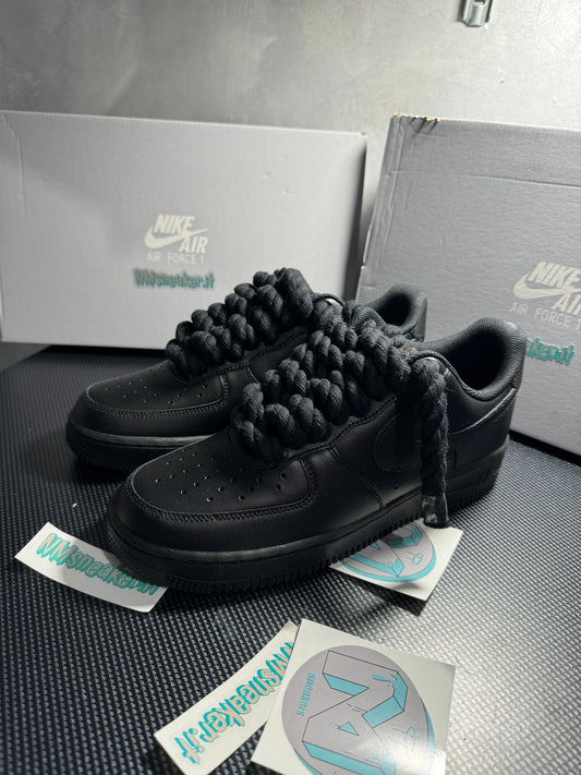 Air Force 1 '07 Cordones de cuerda Total Black