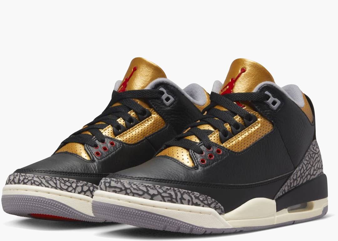 Nike Air Jordan 3 Retro Black Cement Gold (W)